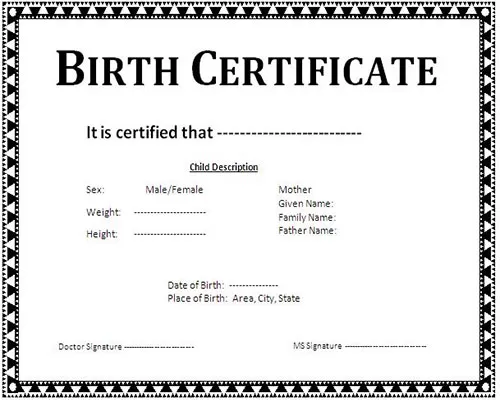 Birth Certificate Name Addition